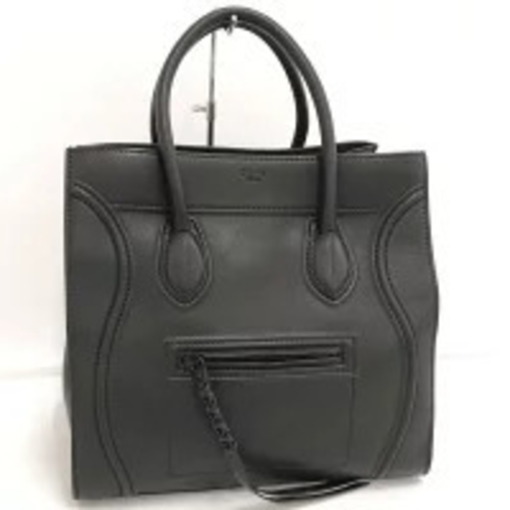 Celine Luggage Tote Phantom Handbag Leather Black